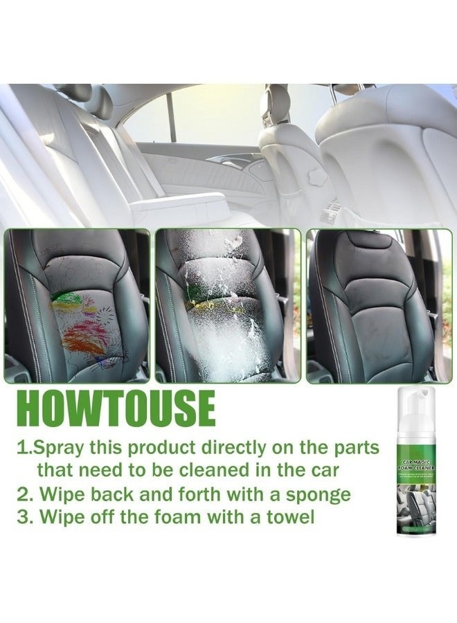 Multi-Purpose Car Foam Cleaner 60ml – Upholstery, Seats & Interior Stain Remover with Cleaning Sponge for Deep Car Detailing - Image 4